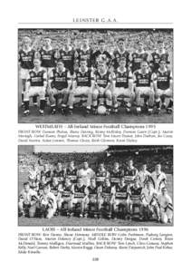 LEINSTER G.A.A.  WESTMEATH – All-Ireland Minor Football Champions 1995