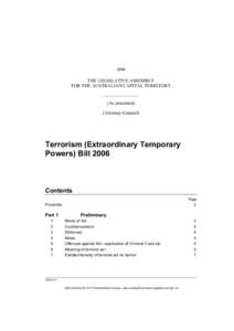 2006  THE LEGISLATIVE ASSEMBLY FOR THE AUSTRALIAN CAPITAL TERRITORY (As presented) (Attorney-General)