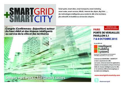 Smart grids, smart cities, smart transports, smart metering, smart water, smart services, MtoM, Internet des objets, Big Data …, des technologies intelligentes pour rendre la ville et les territoires plus attractifs et