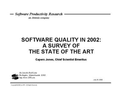 Microsoft PowerPoint - SOFTWARE QUALITY IN[removed]CAPERS JONES (1)