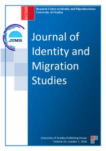 RCIMI  Research Centre on Identity and Migration Issues University of Oradea  Journal of
