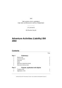 2002 THE LEGISLATIVE ASSEMBLY FOR THE AUSTRALIAN CAPITAL TERRITORY (As presented) (Mr Brendan Smyth)