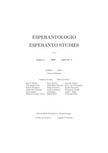 Interlinguistics / Esperantido / Detlev Blanke / Proto-Esperanto / International auxiliary languages / Linguistics / Esperanto