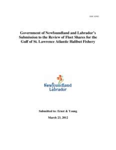 Government of Newfoundland and Labrador’s Submission to the External review of Fleet Shares for the Gulf of St