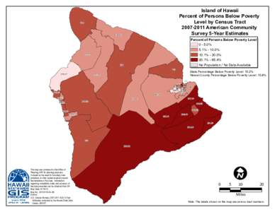 Island of Hawaii Percent of Persons Below Poverty Level by Census Tract[removed]American Community Survey 5-Year Estimates