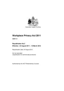 Workplace Privacy Act 2011