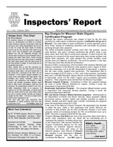 The  Inspectors’ Report VOL 14 NO. 2 SPRING[removed]Notes from The Chair