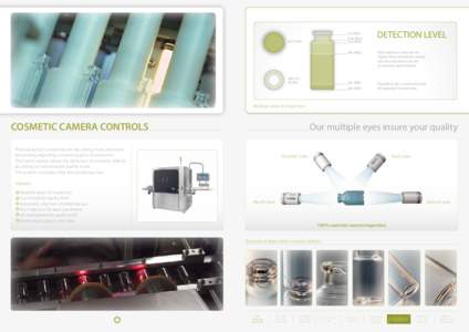 Multiple areas of inspection  COSMETIC CAMERA CONTROLS Our multiple eyes insure your quality