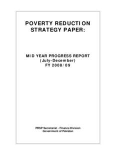 POVERTY REDUCTION STRATEGY PAPER: MID YEAR PROGRESS REPORT (July-December) FY