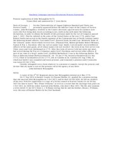 Southern Campaign American Revolution Pension Statements Pension Application of John McLaughlin W174 Transcribed and annotated by C. Leon Harris State of Georgia } On this Thirteenth day of August Eighteen Hundred and Th