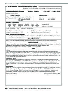 CLIP, Chemical Laboratory Information Profile: Phenolphthalein Solution