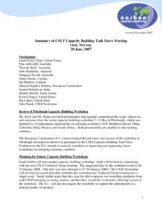 Microsoft Word - Summary of[removed]CSLF Capacity Building Task Force Meeting-incorporating revisions.doc