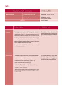 Italy Document sent to the Commission on: Roma population Estimate in the document