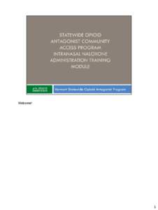 Statewide Opioid Antagonist Community Access Program Intranasal Naloxone Administration Training Module