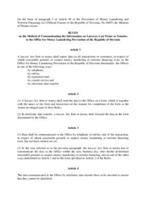 Money laundering / Notary public / Privacy law / USA PATRIOT Act /  Title III /  Subtitle A / USA PATRIOT Act /  Title III / Law / Financial regulation / Tax evasion