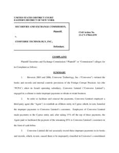 SEC Complaint: Comverse Technology, Inc.