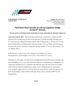 Microsoft Word - 6th Avenue Bridge Roll-out PRESS RELEASE FINAL.doc