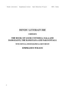 Hindu Literature  Epiphanius Wilson Open Education Project