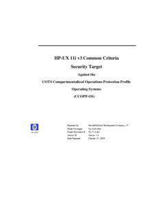 CCOPP-OS HP-UX 11i v3 Common Criteria Security Target