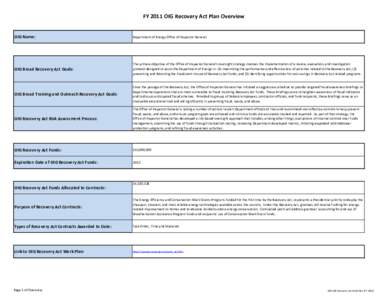 DOE OIG Recovery Act Work Plan (FY[removed]xls