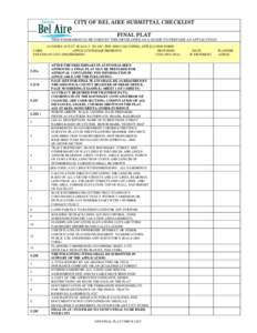 CITY OF BEL AIRE SUBMITTAL CHECKLIST