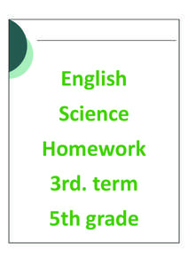   English  Science   Homework  3rd. term  5th grade 