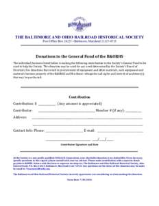 Donation / Baltimore / Maryland / Rail transportation in the United States / Transportation in the United States / Chesapeake and Ohio Railway