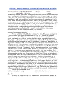 Southern Campaign American Revolution Pension Statements & Rosters Pension application of Richard Bradley W896 Catharine fn71NC Transcribed by Will Graves[removed]