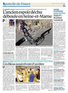 Sports Ile-de-France  Le Parisien / Mardi 22 octobre