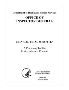 Clinical Trial Web Sites:  A Promising Tool to Foster Informed Consent  (OEI[removed]; 05/02)