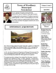 Town of Woodbury Municipal Newsletter Volume 1, Issue 1