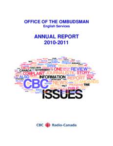 OFFICE OF THE OMBUDSMAN English Services ANNUAL REPORT[removed]