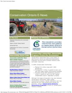 News From Conservation Ontario