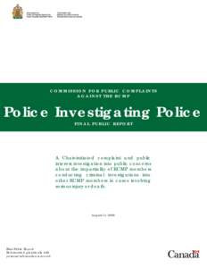Police Investigating Police – Final Public Report