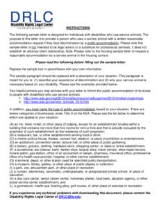 Educational psychology / Population / Service animal / Reasonable accommodation / Homelessness / Discrimination / Zoology / Health / Culture / Disability rights / Assistance dogs / Disability