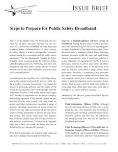 Internet access / Public safety / Management / Wireless networking / Safety / National broadband plans from around the world / National Broadband Plan / Public safety network / National Telecommunications and Information Administration / Emergency management