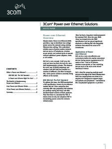 3Com® Power over Ethernet Solutions