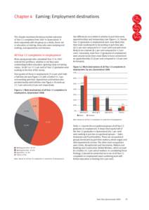 Chapter 4 Earning: Employment destinations  This chapter examines the labour market outcomes of Year 12 completers from 2007 in Queensland. It deals separately with the group as a whole, those not in education or trainin