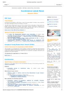 EuroScience Latest News­ January 2014 Share