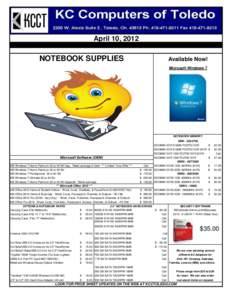 April 10, 2012  NOTEBOOK SUPPLIES Available Now! Microsoft Windows 7