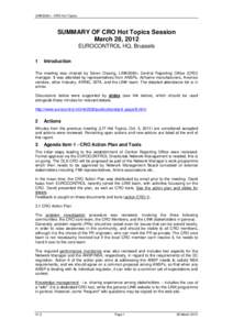 Summary CRO Hot topic - 28 March 2012 v1