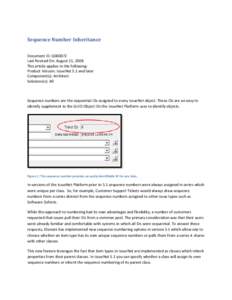 Sequence Number Inheritance    Document ID: Q000072   Last Revised On: August 21, 2008   This article applies to the following:   Product Version: IssueNet 5.1 and later  