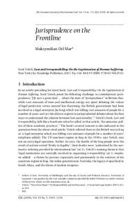 The European Journal of International Law Vol. 19 no. 5 © EJIL 2008; all rights reserved  .......................................................................................... Jurisprudence on the Frontline