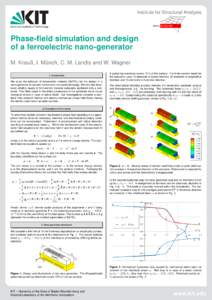 Institute for Structural Analysis BAUSTATIK Phase-field simulation and design of a ferroelectric nano-generator M. Krauß, I. Münch, C. M. Landis and W. Wagner