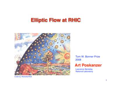 Elliptic Flow at RHIC  Tom W. Bonner Prize[removed]Art Poskanzer
