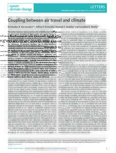 Coupling between air travel and climate