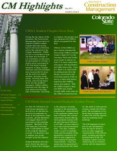 CM Highlights  May 2011 Volume 5, Issue 5  CMAA Student Chapter Gives Back