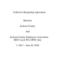Collective Bargaining Agreement  Between Jackson County And Jackson County Employees Association