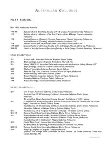 Year of birth missing / Melbourne / Dobell Prize / Officers of the Order of the British Empire / Amanda Robins / Andrew Taylor / Arts in Australia / Australian art / Mary Tonkin