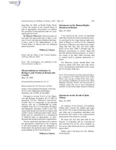 Administration of William J. Clinton, [removed]May 19 ning May 16, 1993, as World Trade Week. I invite the people of the United States to join in appropriate observances to reaffirm the potential of international trade for